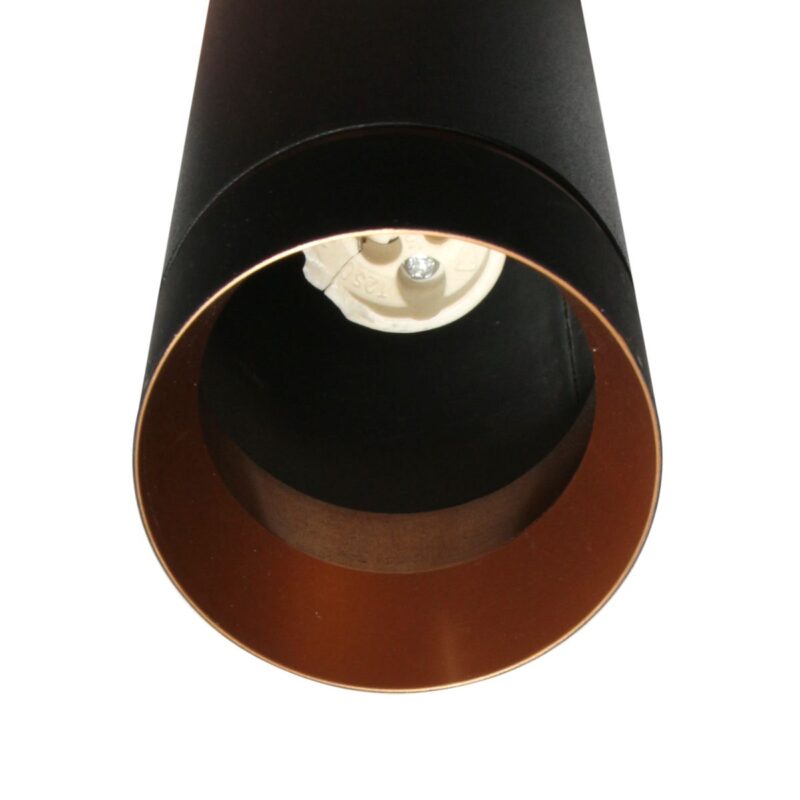 Hanglamp DownLume 4215ZW – Slanke zwarte blikvanger met gouden detail - Afbeelding 9