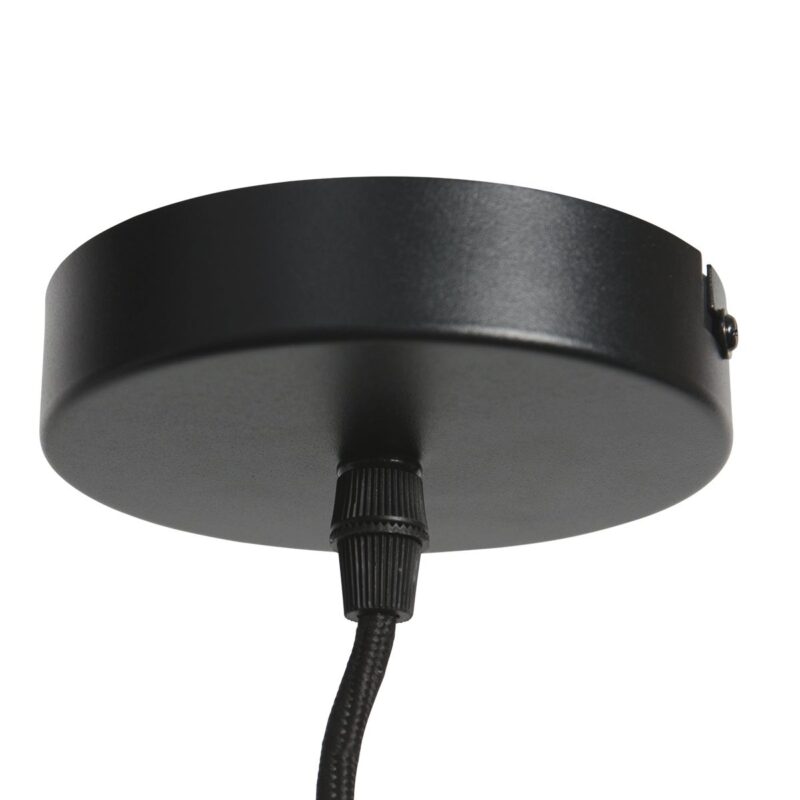 Hanglamp DownLume 4215ZW – Slanke zwarte blikvanger met gouden detail - Afbeelding 5