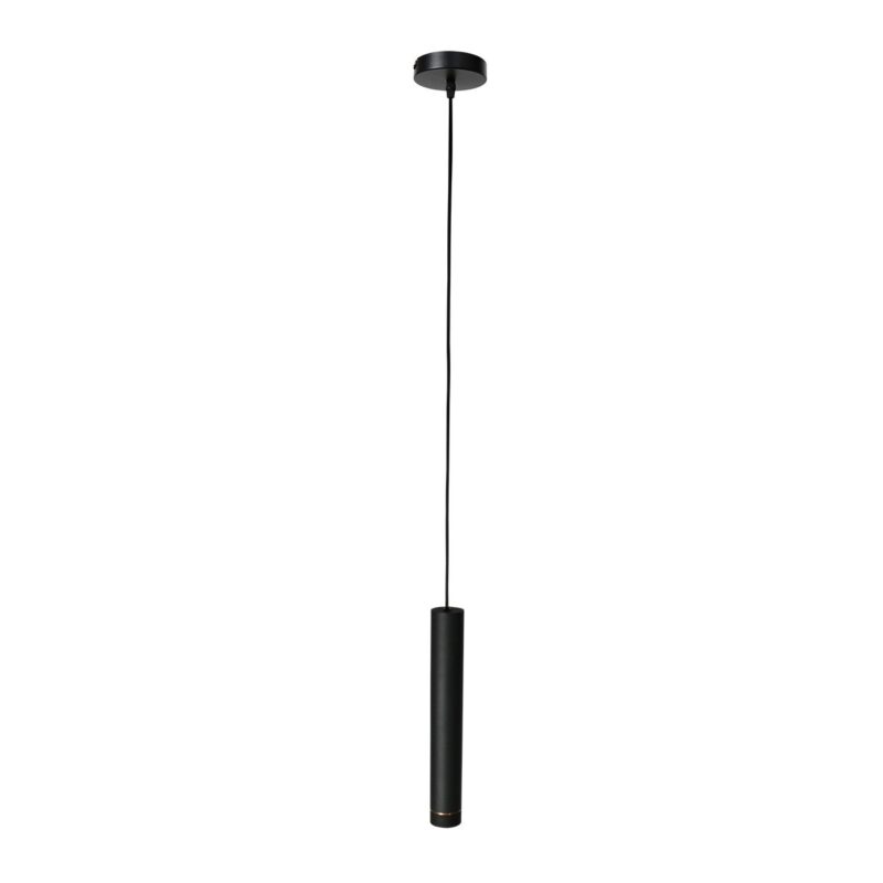 Hanglamp DownLume 4215ZW – Slanke zwarte blikvanger met gouden detail