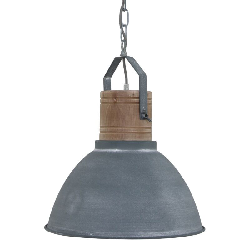 Hanglamp Emile grijs met hout 7781GR - rond 38cm - Afbeelding 12