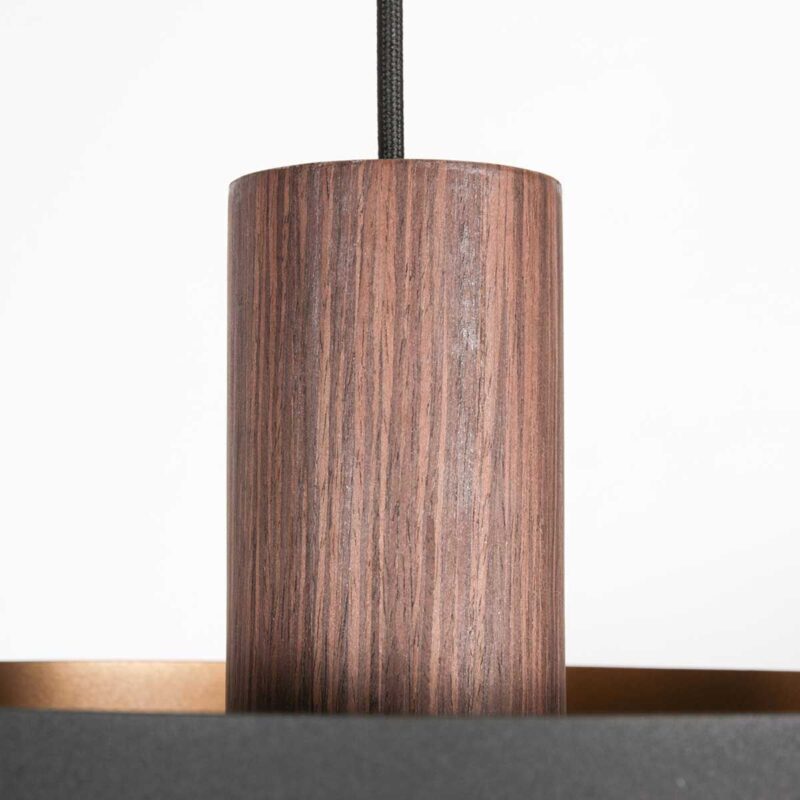 Hanglamp Flinter 3329E Stijlvol Houtmotief met Warme Gouden Binnenkant - Afbeelding 9
