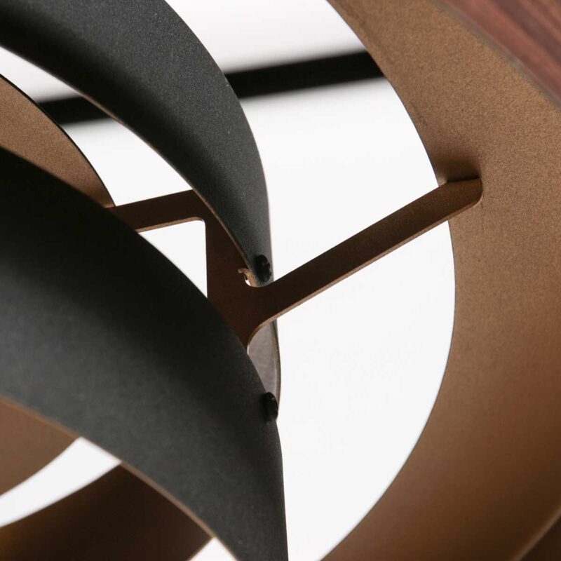 Hanglamp Flinter 3329E Stijlvol Houtmotief met Warme Gouden Binnenkant - Afbeelding 12