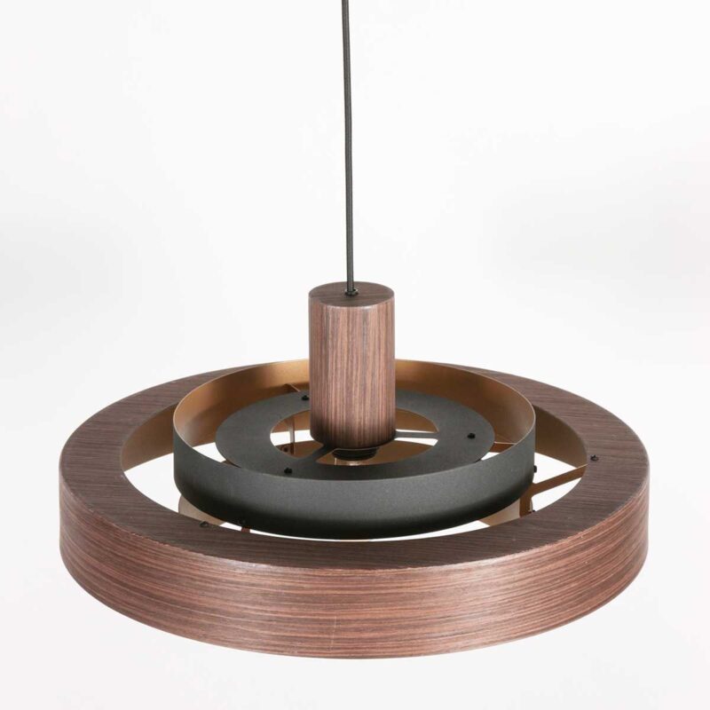 Hanglamp Flinter 3329E Stijlvol Houtmotief met Warme Gouden Binnenkant - Afbeelding 13