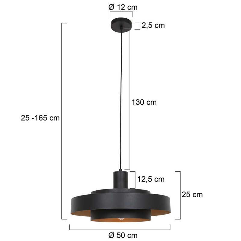 Hanglamp Flinter 3329E Stijlvol Houtmotief met Warme Gouden Binnenkant - Afbeelding 7