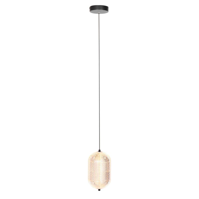 Hanglamp Geripu 3840ZW Ø15cm geribbeld kunststof met led module - Afbeelding 2