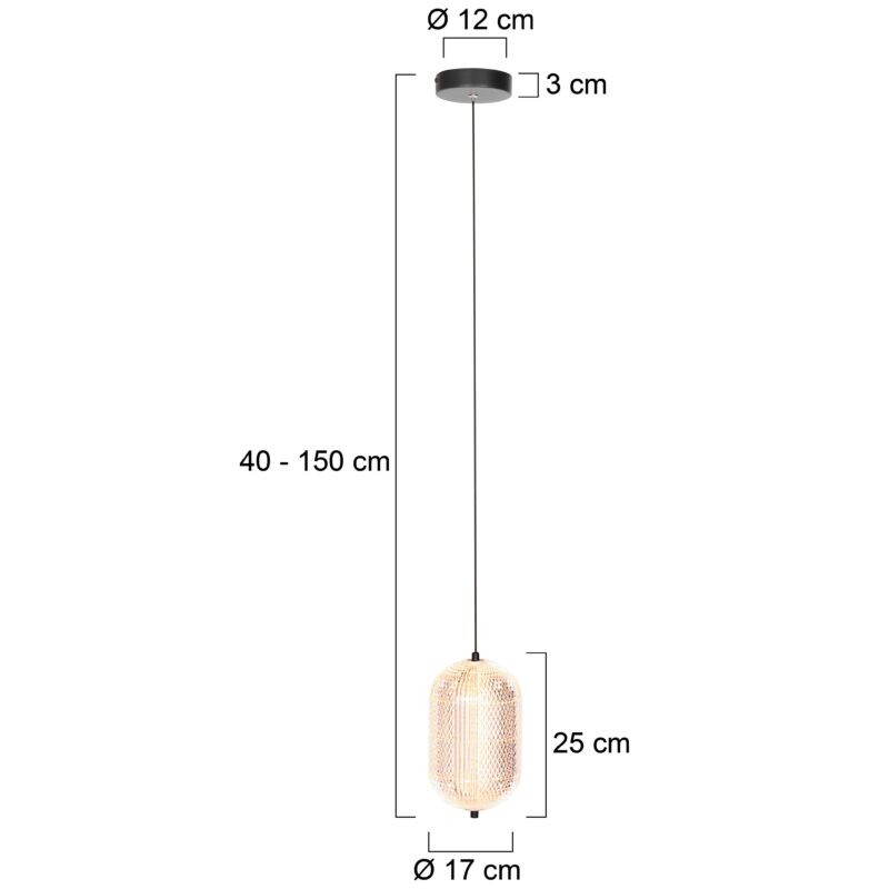 Hanglamp Geripu 3840ZW Ø15cm geribbeld kunststof met led module - Afbeelding 7