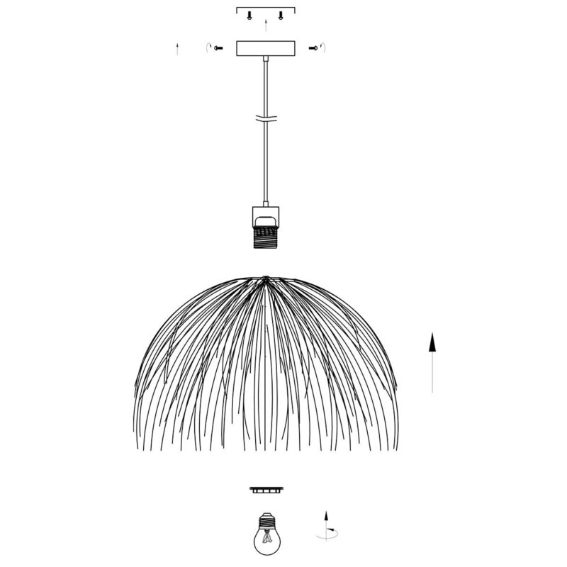Hanglamp Grass 3819BE met E27 fitting kleur Beige blank - Afbeelding 8
