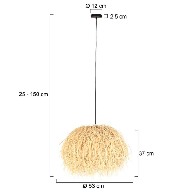 Hanglamp Grass 3819BE met E27 fitting kleur Beige blank - Afbeelding 7