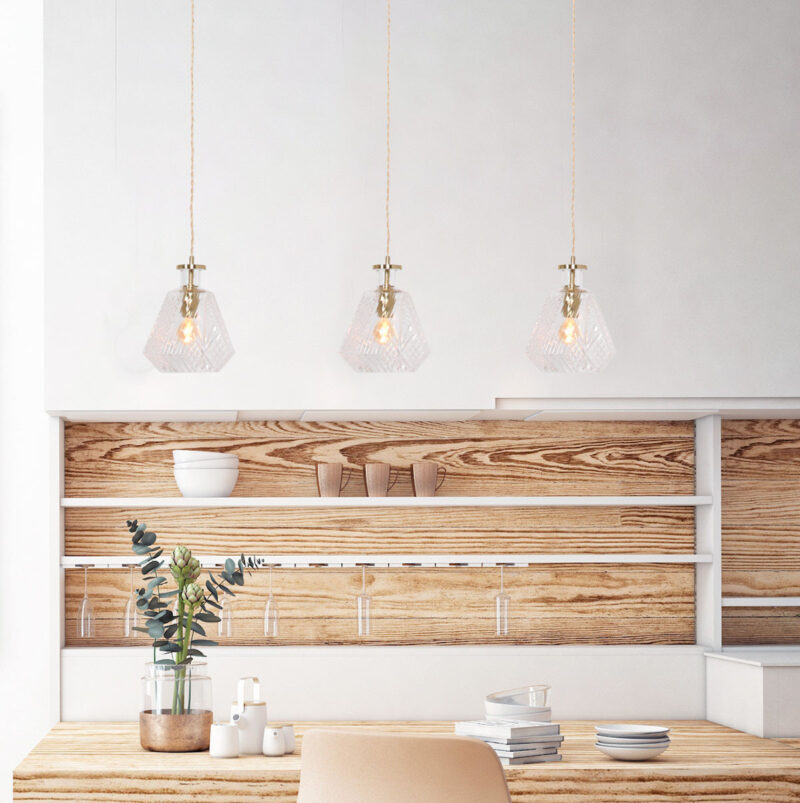 Hanglamp Grazio Glass 3492ME Messing met E14 fitting - Afbeelding 3