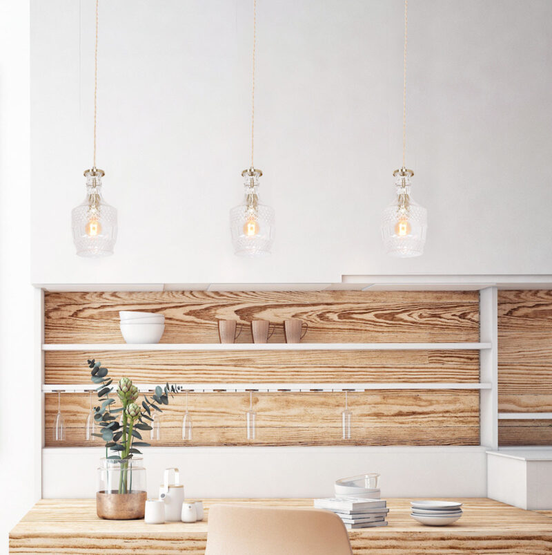 Hanglamp Grazio Glass 3494ME Messing met E14 fitting - Afbeelding 3