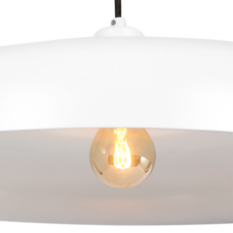 Hanglamp Krisip 2677W Wit met E27 fitting aan stoffen snoer - Afbeelding 3