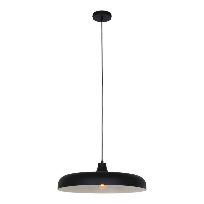 Hanglamp Krisip 2677ZW Zwart met E27 fitting aan stoffen snoer - Afbeelding 2