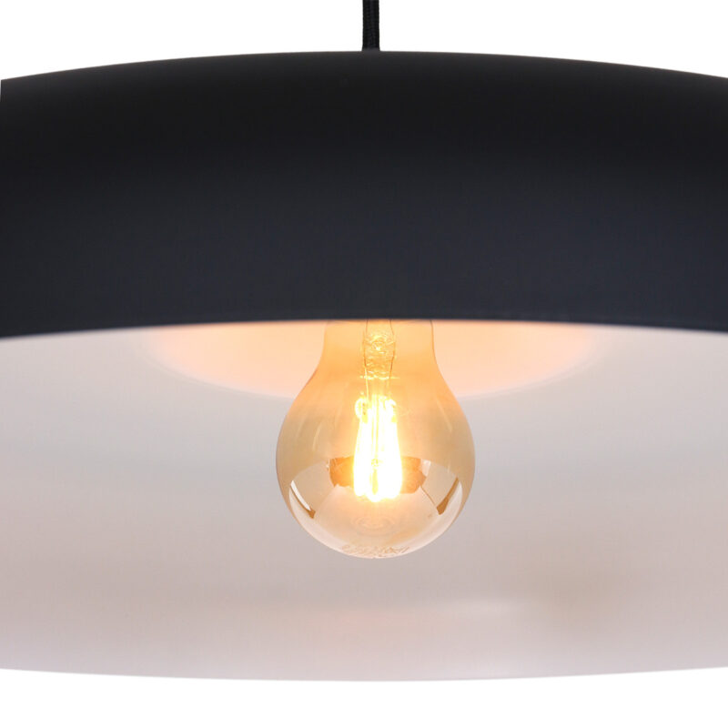 Hanglamp Krisip 2677ZW Zwart met E27 fitting aan stoffen snoer - Afbeelding 4