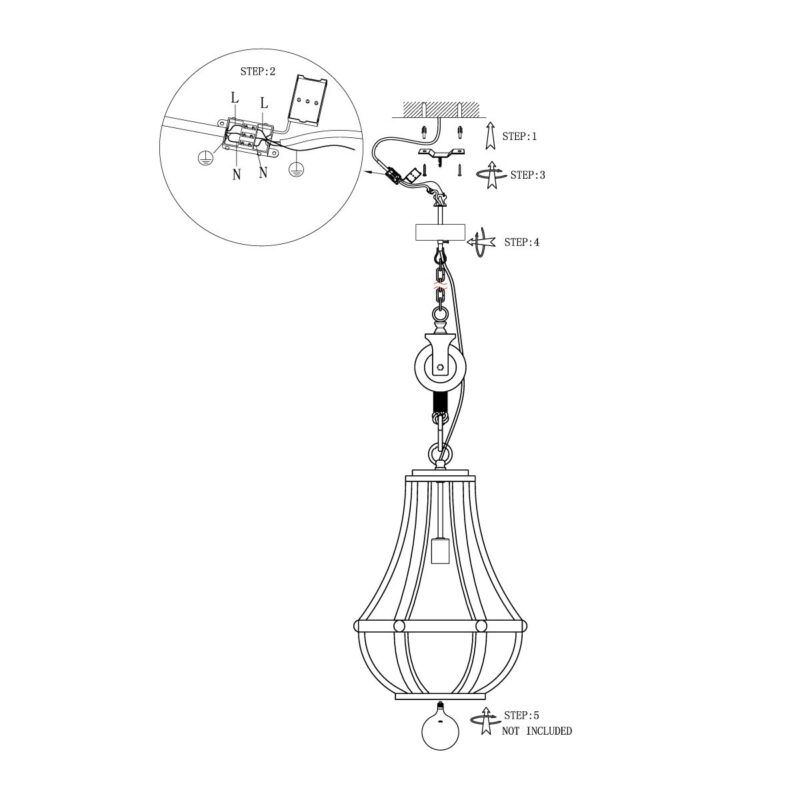 Hanglamp Liberty Bell 1349BE Bruin - Afbeelding 10
