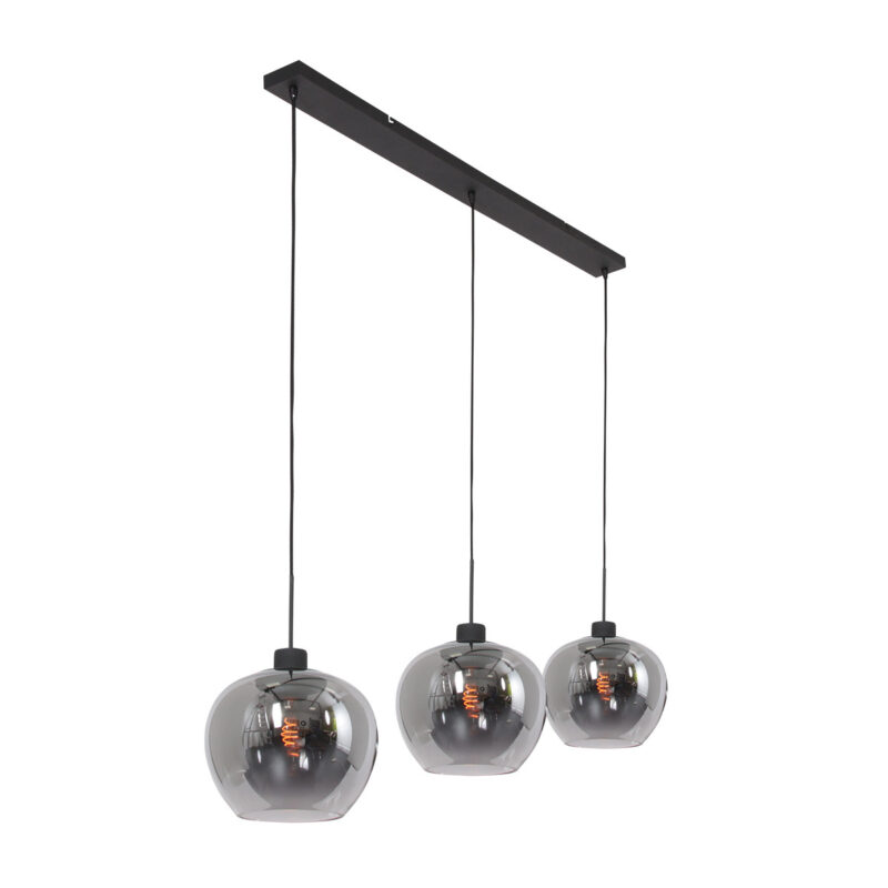 Hanglamp Lotus 1898ZW Zwart 3 lichts E27 fitting - Afbeelding 2