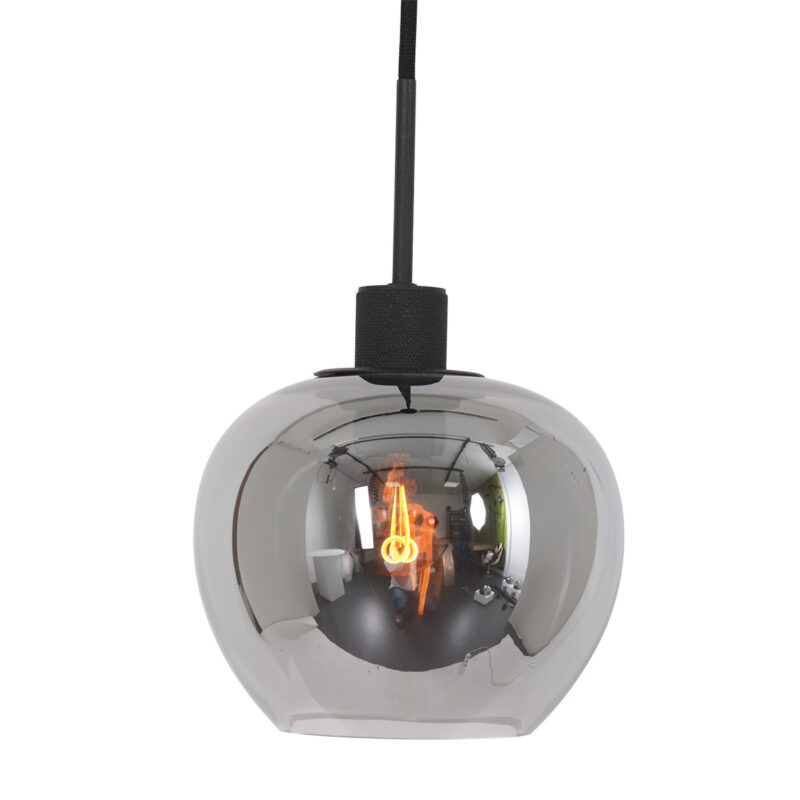 Hanglamp Lotus 1898ZW Zwart 3 lichts E27 fitting - Afbeelding 3