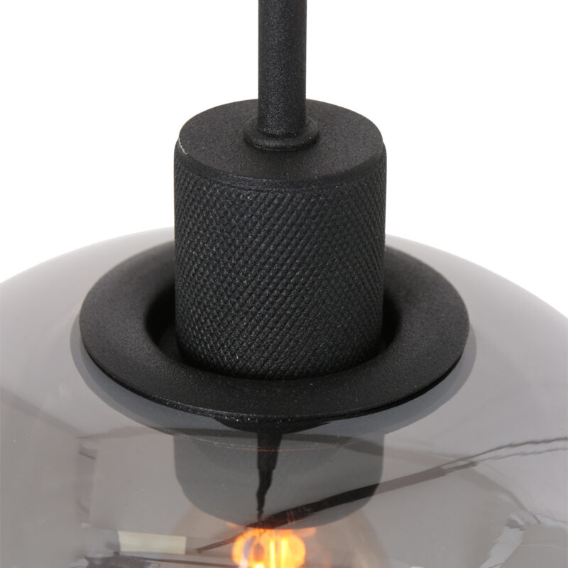 Hanglamp Lotus 1898ZW Zwart 3 lichts E27 fitting - Afbeelding 4