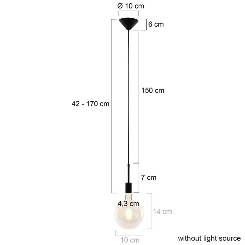 Hanglamp Minimalics 2701ZW Zwart met E27 fitting - Afbeelding 7