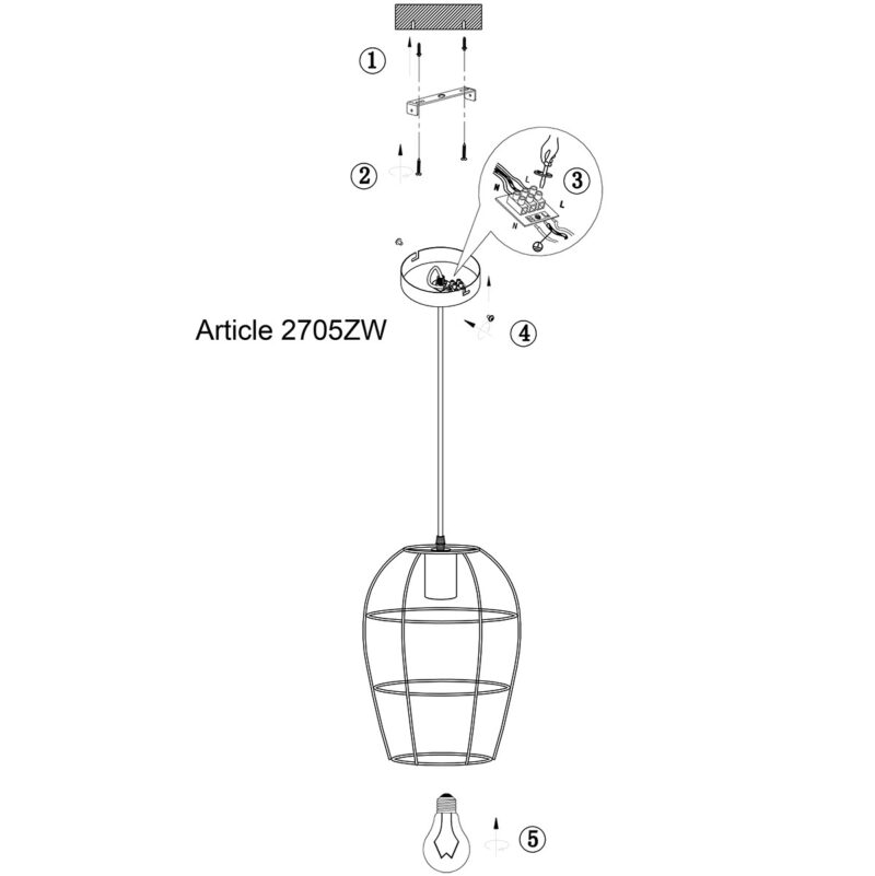 Hanglamp Minimalics 2705ZW Zwart – Stijlvol open design met E27 fitting - Afbeelding 9