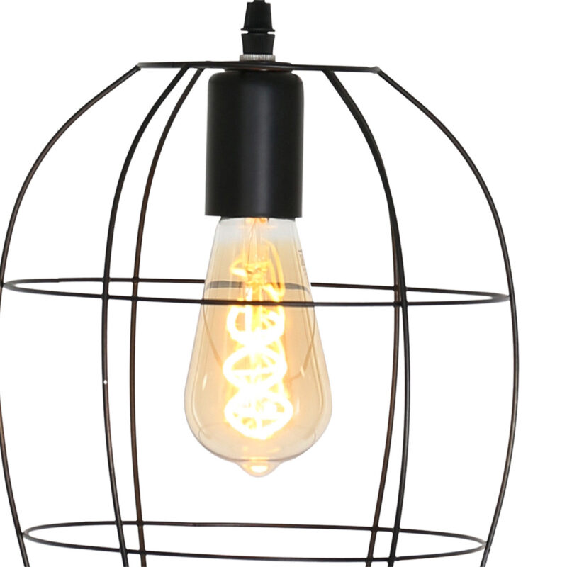 Hanglamp Minimalics 2705ZW Zwart – Stijlvol open design met E27 fitting - Afbeelding 5