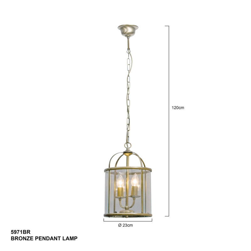 Hanglamp Pimpernel 5971BR Brons Ø23 cm klassieke lantaarn - Afbeelding 7