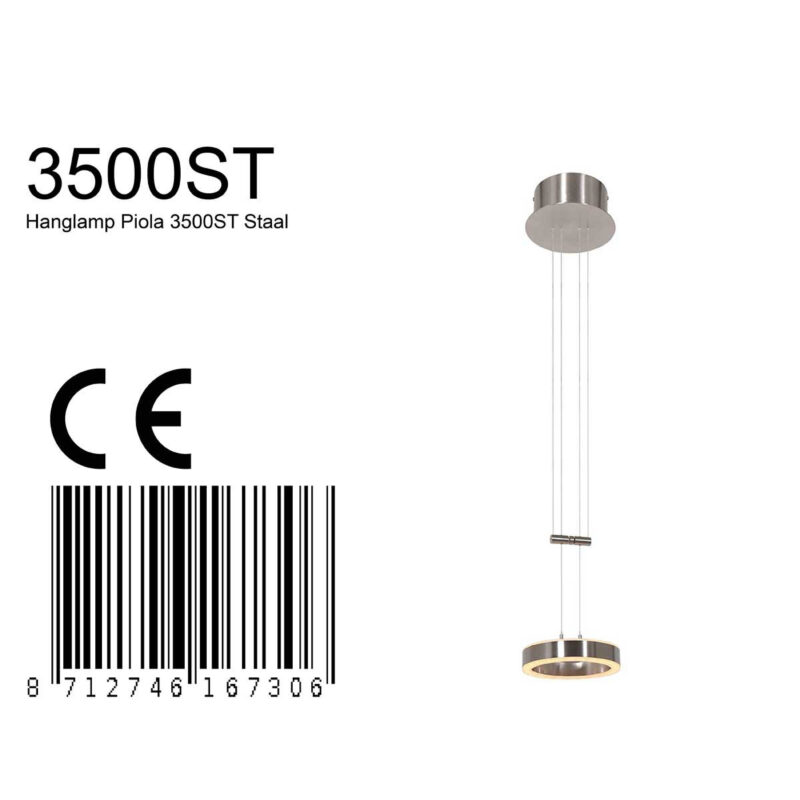Hanglamp Piola 3500ST Staal in hoogte verstelbaar - Afbeelding 8