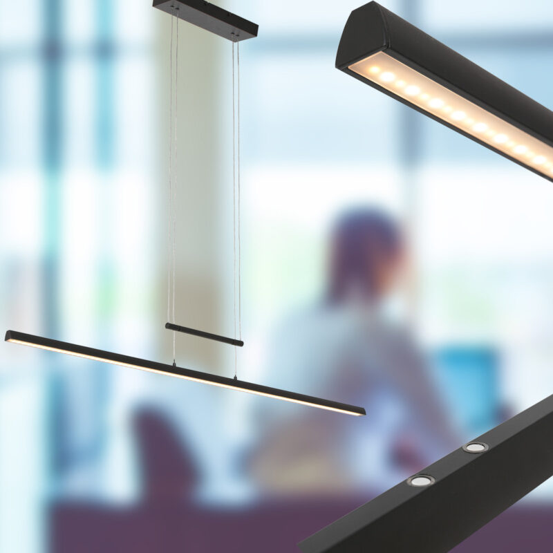 Hanglamp Profilo 3317ZW Zwart 115cm breed 1700 lumen - Afbeelding 3