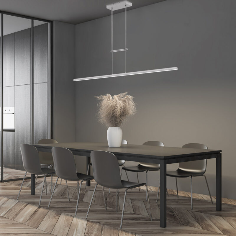 Hanglamp Profilo 3318ST Staal 150 cm breed 2100 lumen - Afbeelding 3