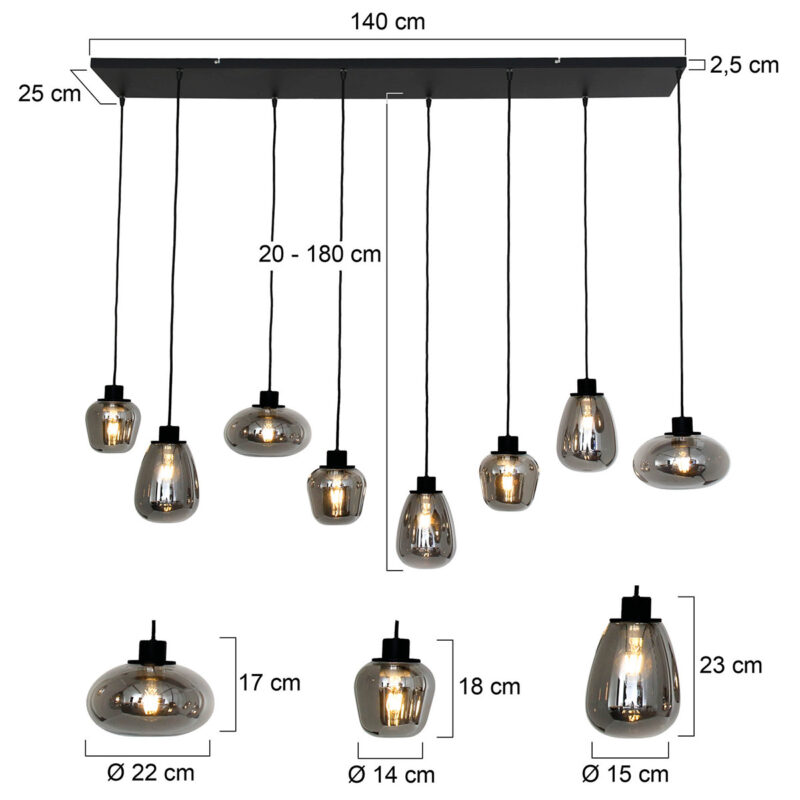Hanglamp Reflexion 2680ZW Zwart - Afbeelding 8
