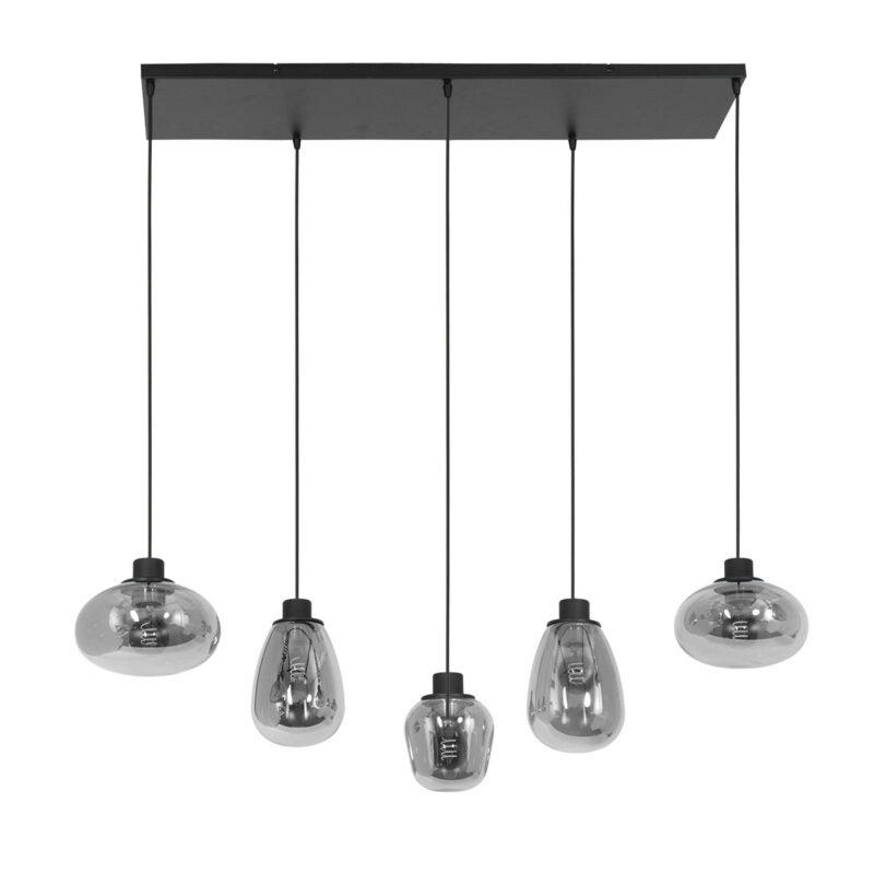 Hanglamp Reflexion 3078ZW Zwart E27 fitting 100cm breed - Afbeelding 2