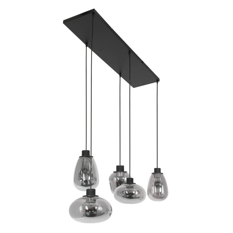 Hanglamp Reflexion 3078ZW Zwart E27 fitting 100cm breed - Afbeelding 12