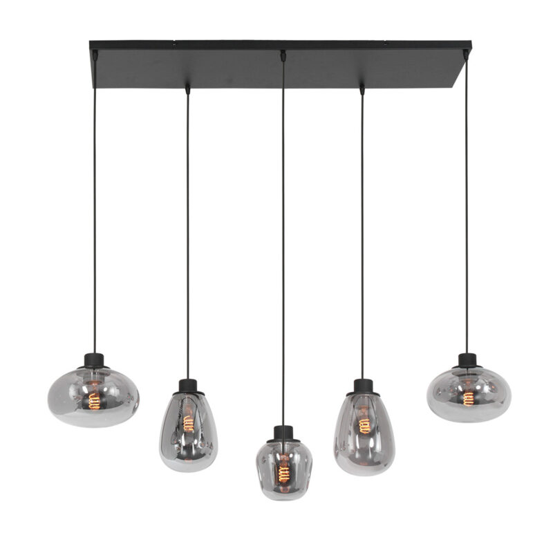 Hanglamp Reflexion 3078ZW Zwart E27 fitting 100cm breed - Afbeelding 16