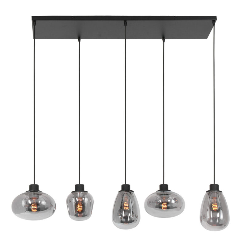 Hanglamp Reflexion 3078ZW Zwart E27 fitting 100cm breed - Afbeelding 18