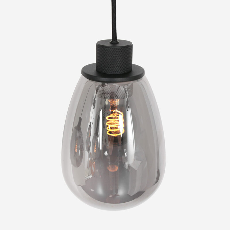 Hanglamp Reflexion 3078ZW Zwart E27 fitting 100cm breed - Afbeelding 5