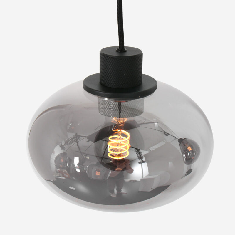 Hanglamp Reflexion 3078ZW Zwart E27 fitting 100cm breed - Afbeelding 6
