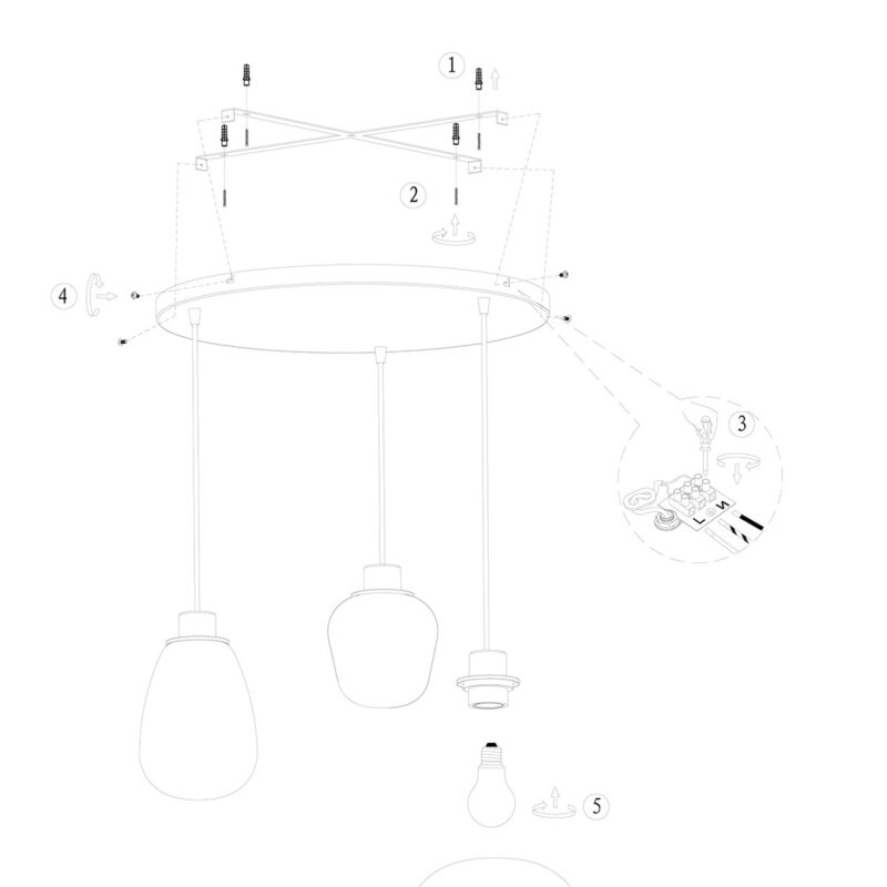Hanglamp Reflexion 3079ZW Zwart 3 lichts E27 fitting - Afbeelding 10