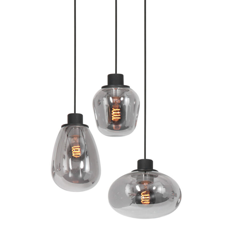 Hanglamp Reflexion 3079ZW Zwart 3 lichts E27 fitting - Afbeelding 17