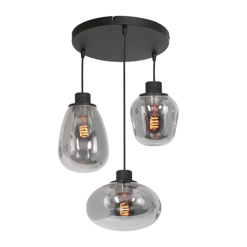 Hanglamp Reflexion 3079ZW Zwart 3 lichts E27 fitting - Afbeelding 18