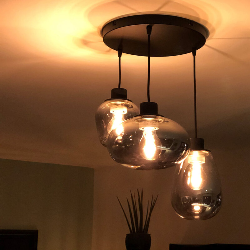 Hanglamp Reflexion 3079ZW Zwart 3 lichts E27 fitting - Afbeelding 4