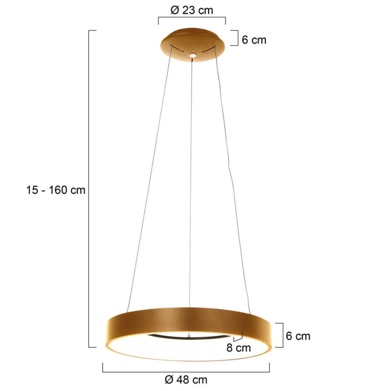 Hanglamp Ringlede 2695GO Goud rond 48 centimeter - Afbeelding 6
