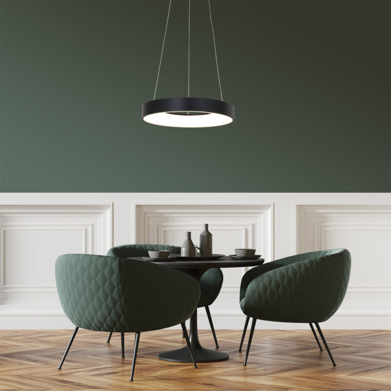 Hanglamp Ringlede 2695ZW Zwart rond 48 cm - Afbeelding 4