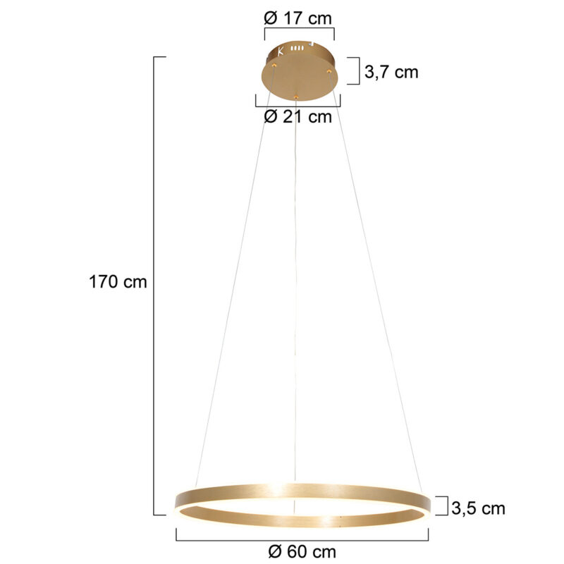 Hanglamp Ringlux 3502GO Goud 60cm - Afbeelding 7