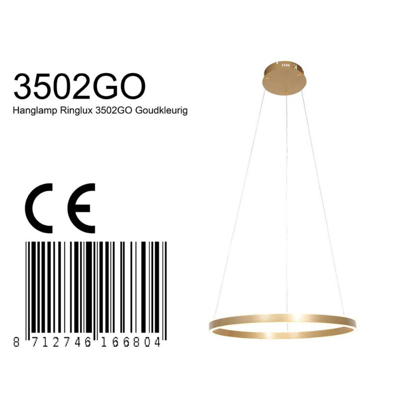 Hanglamp Ringlux 3502GO Goud 60cm - Afbeelding 8