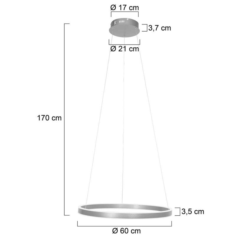 Hanglamp Ringlux 3502ST Staal 60cm - Afbeelding 6