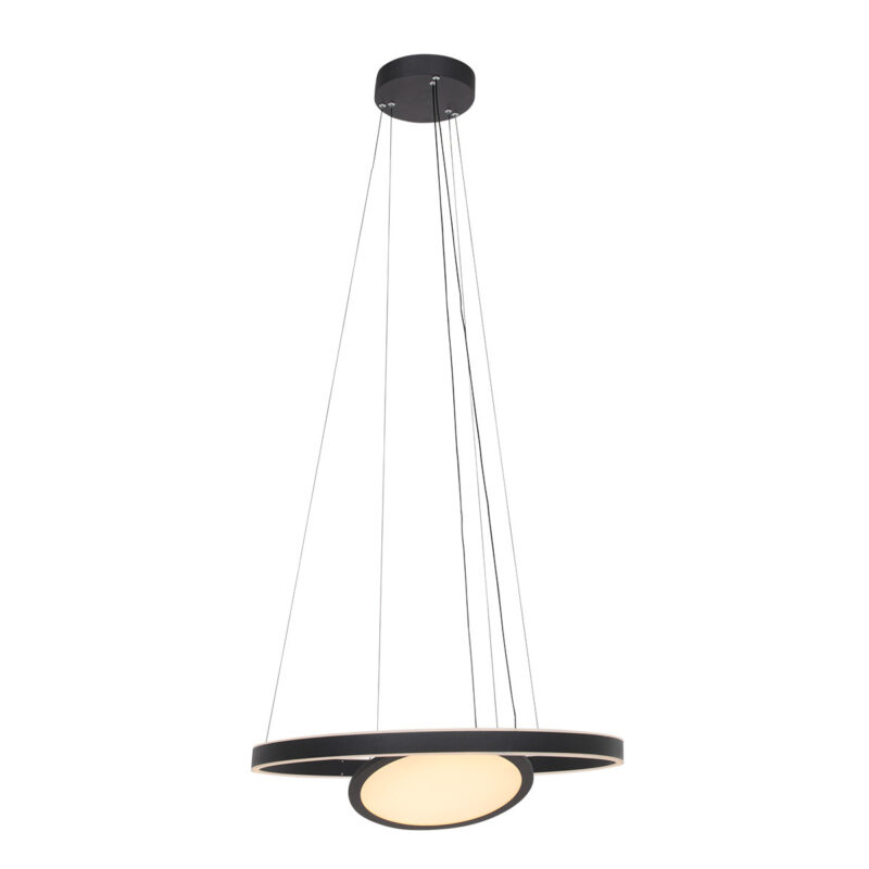 Hanglamp Ringlux 3514ZW Zwart 60cm met binnenplaat - Afbeelding 2