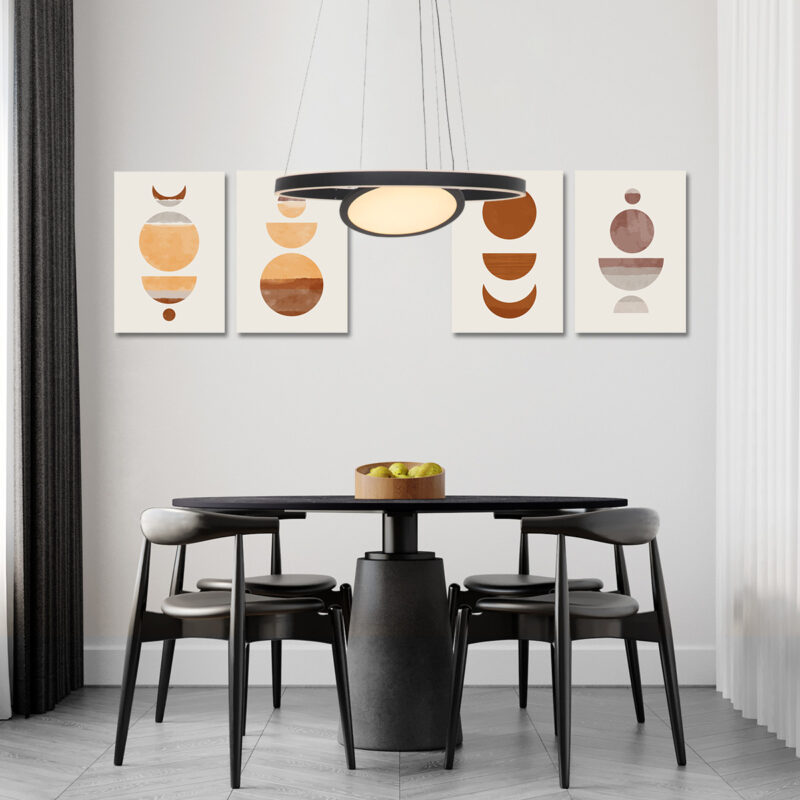 Hanglamp Ringlux 3514ZW Zwart 60cm met binnenplaat - Afbeelding 3