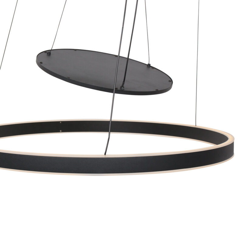 Hanglamp Ringlux 3514ZW Zwart 60cm met binnenplaat - Afbeelding 5
