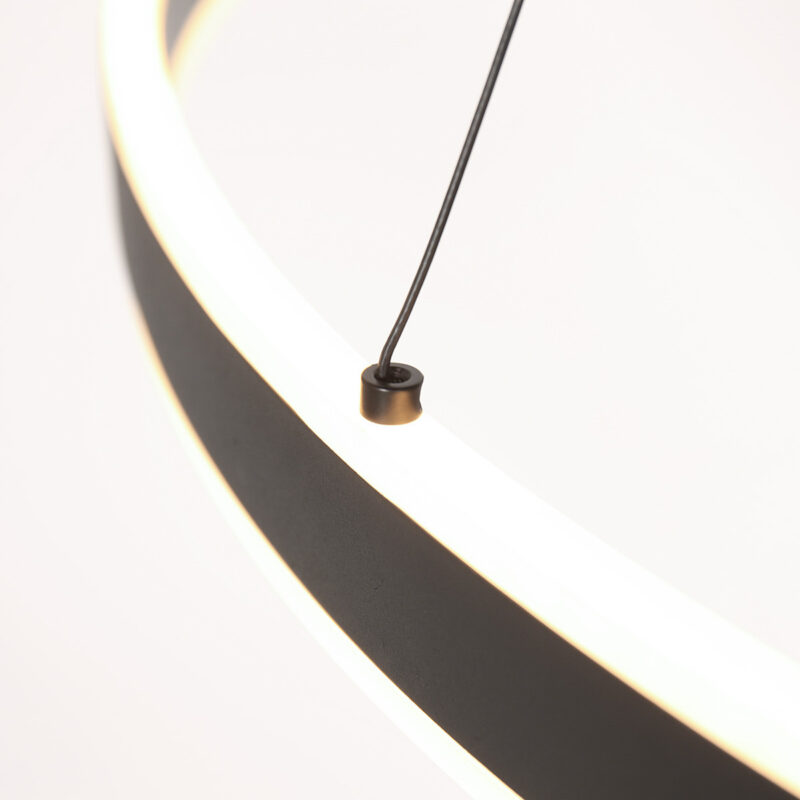 Hanglamp Ringlux 3675ZW Zwart rond 80cm 5400 Lumen - Afbeelding 4