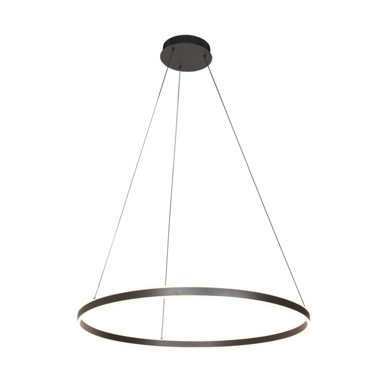 Hanglamp Ringlux 3675ZW Zwart rond 80cm 5400 Lumen