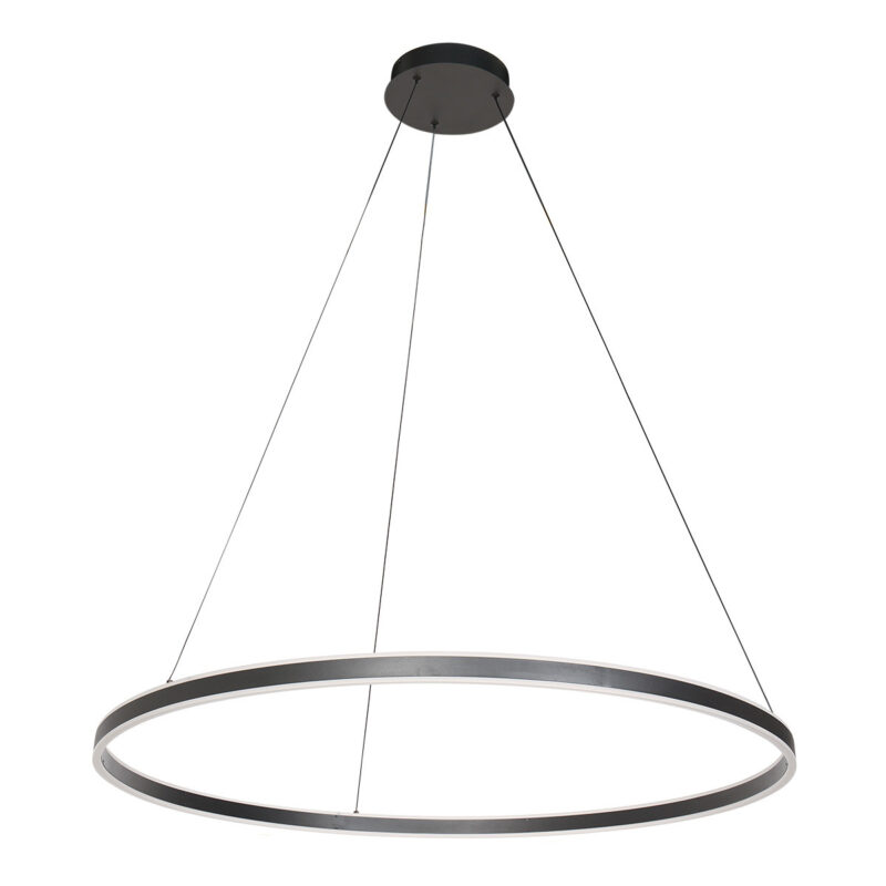 Hanglamp Ringlux 3676ZW Zwart rond 100cm 7200 Lumen - Afbeelding 2